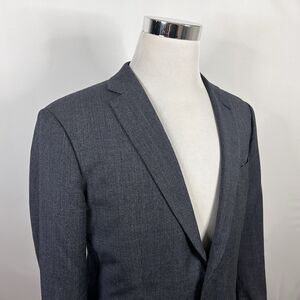 Trumaker 40S Bespoke Sport Coat 100% Wool Houndstooth Gray Two Button Vented